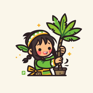 Tencereye Palmiye Diken Kız