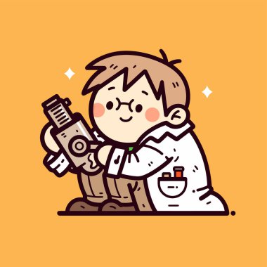 Mikroskoplu Çizgi Film Bilimcisi