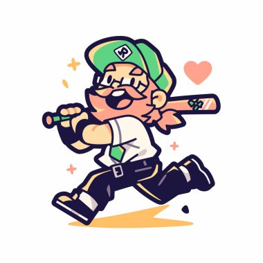 Cüce Beyzbol Oyuncusu Yarasayla Koşuyor