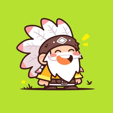 Mutlu Yerli Amerikan Şef Çizgi Filmi Karakteri