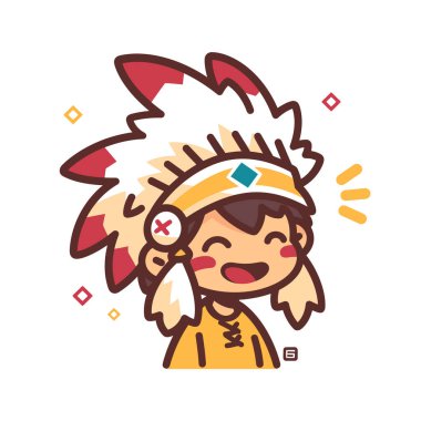 Renkli Başlıklı Gülümseyen Amerikan Çocuğu