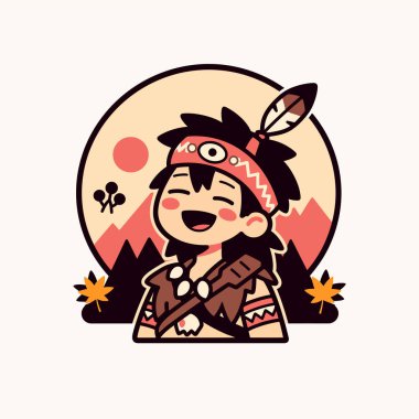 Tüy Başlıklı Neşeli Amerikan Yerli Çizgi Filmi Karakteri