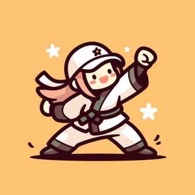 Şirin Karateci Çocuk Çizgi Film Çizimi