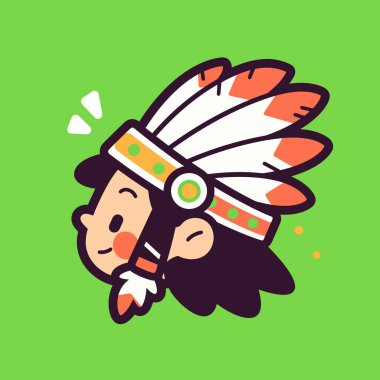 Başlıklı Chibi Yerli Amerikan Profili