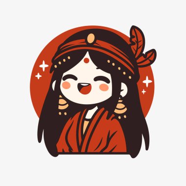 Geleneksel giysiler içinde gülümseyen Hintli bir kadın.