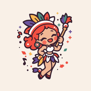 Tüylü Chibi Karnaval Dansçısı