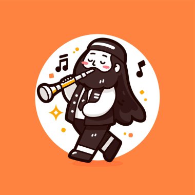 Klezmer Müzisyen ve Klarnet Garip Çizgi Film Biçimi