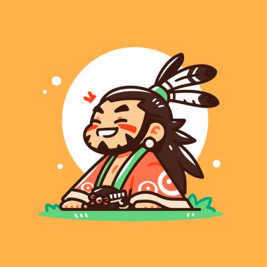 Neşeli Yerli Amerikan Çizgi Filmi Karakteri