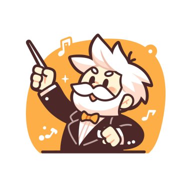 Bir Orkestra Yöneten Çizgi Film Şefi