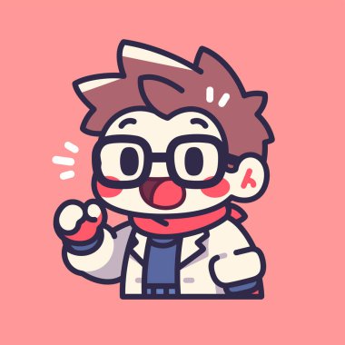 Heyecanlı Bilim Adamı Çizgi Film Karakteri