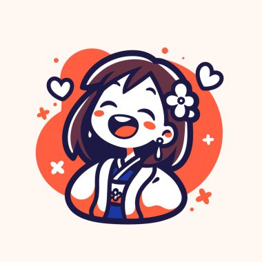 Kalpli Kimono 'lu Şirin Chibi Kız.