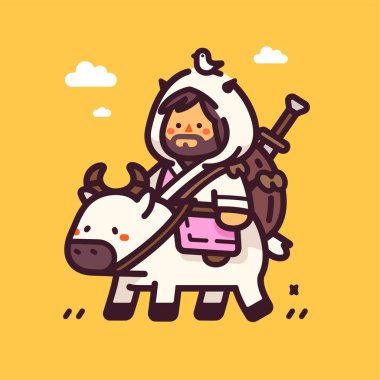 Bir kuşla ineğe binen maceraperest