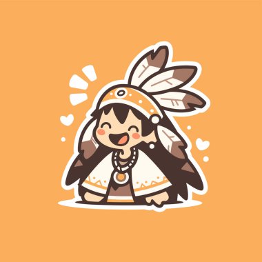 Tüy Başlıklı Chibi Amerikan Karakteri