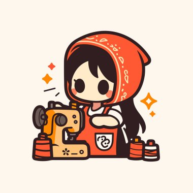 Dikiş Makineli Chibi Terzi