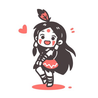 Chibi Yerli Amerikan Kız Çizgi Filmi