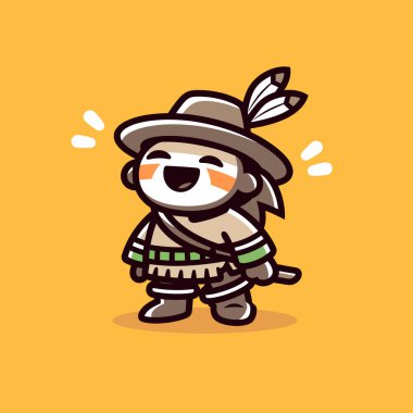 Mutlu Yerli Amerikan Çizgi Filmi Karakteri