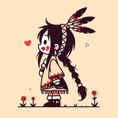 Tüylü Başlıklı Amerikan Kızının Şirin Çizgi Filmi