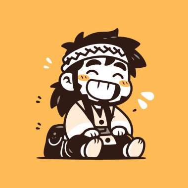 Bandana ile Gülümseyen Chibi Karakteri