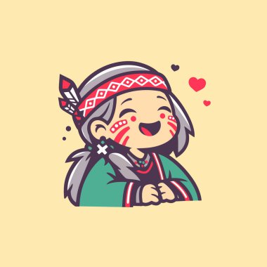 Kalp Sembollü Şirin Amerikan Chibi 'si