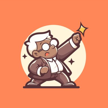 Başarılı Yaşlıları Kutlayan Kendinden emin İş Adamı