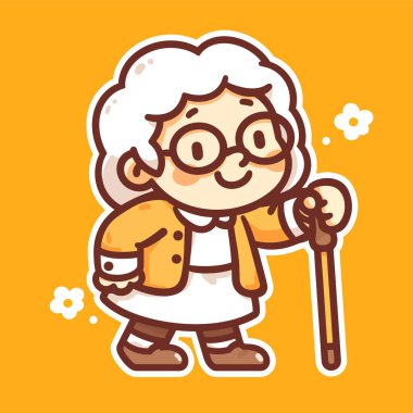 Yürüyen Çubuklu Şirin Çizgi film Büyükannesi