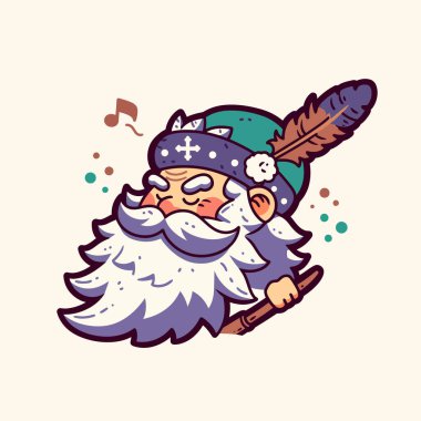 Tüylü Şapkalı Büyüleyici Karikatür Şairi