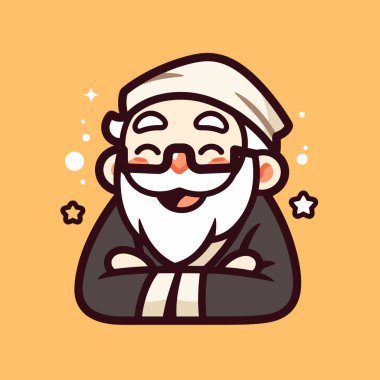 Beyaz Sakallı ve Gözlüklü Karikatür Yaşlısı