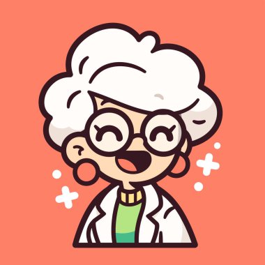 Gülümseyen Bilim Adamı Çizgi Film Portresi