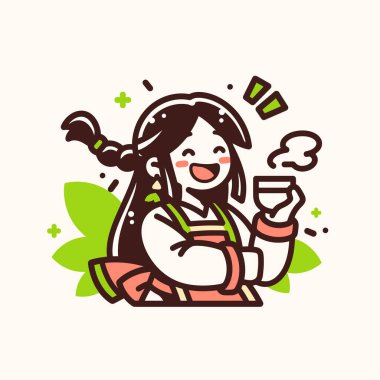 Çin karakterleri vektör illüstrasyon tasarımının 2018 yılını kutluyoruz.