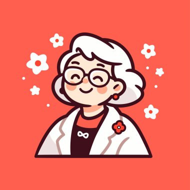 Yaşlı kadın vektör illüstrasyonu