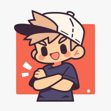 erkek çizgi film karakter vektör tasarımı