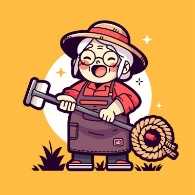 Kürekli Asyalı çiftçi