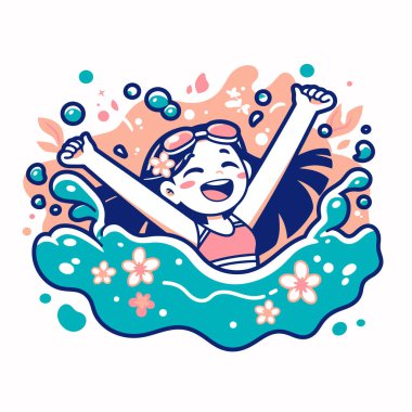 mutlu kız vektör çizim