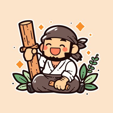 Gülümseyen Carpenter Çizgi Filmi Kütük Tutuyor