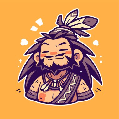 Tüylü Amerikan Yerli Şefi çizgi filmi