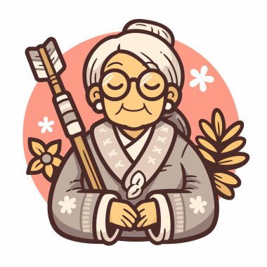 Yaşlı Archer Büyüleyici Çizgi Film Portresi