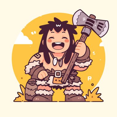 Mutlu Mağara Adamı Çizgi Filmi Tutma Baltası