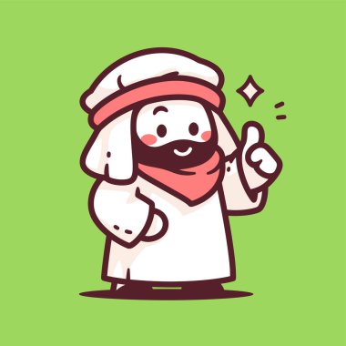 Arap Adam Karikatür Karakterine Başparmak Veriyor