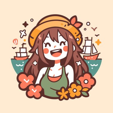 Mutlu Kız Sahilde Yazın Tadını Çıkartıyor