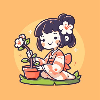 Kiraz çiçekleriyle Şirin Geyşa Bahçesi