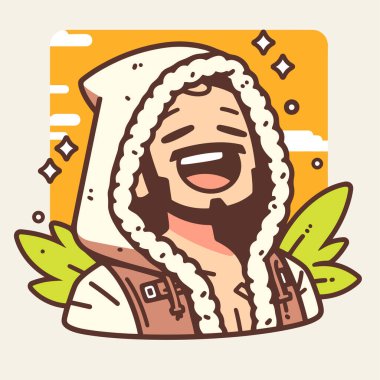 Kapüşonlu Neşeli Çizgi Film Karakteri