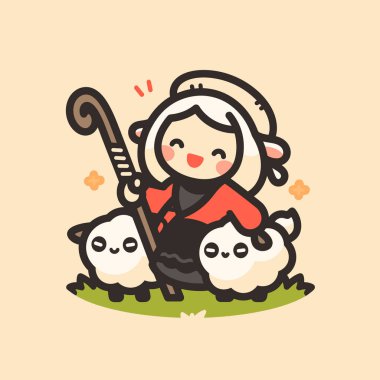 İki Kuzulu Neşeli Çoban