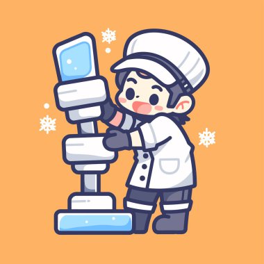 Buz Heykeltraş Kışın Soğuk Bir Yapı İnşa Ediyor