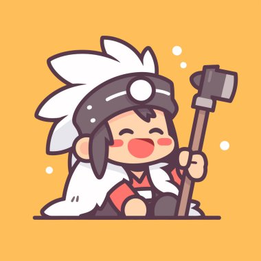 Şirin Chibi Savaşçısı Çekiç Tutuyor