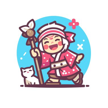 Kedi çizgi filmiyle Komuso Keşişi