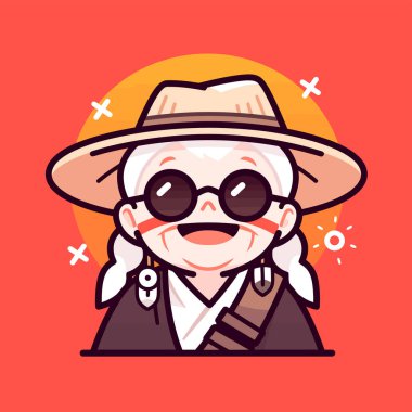 Şapkalı ve Gözlüklü Maceracı Yaşlı Kaşif