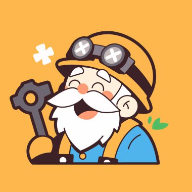 İngiliz karikatürlü neşeli tamirci.