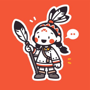 Mızraklı ve Başlıklı Şirin Amerikan Çocuğu