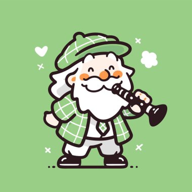 Mutlu Leprikan klarnet çalıyor.