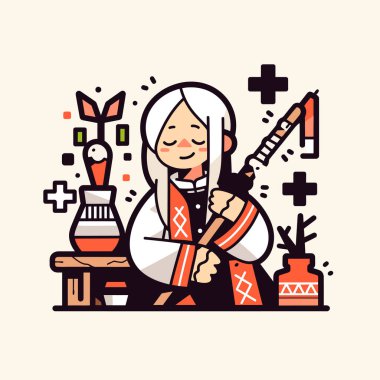 Şaman Şifa Ritüeli Çizimi